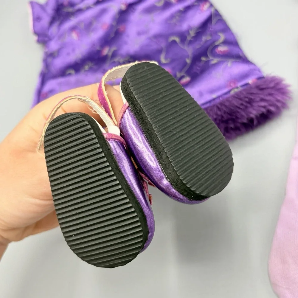 Bitty Baby Twins American Girl Doll Pretty Plum Dress Shoe Tights Outfit Read